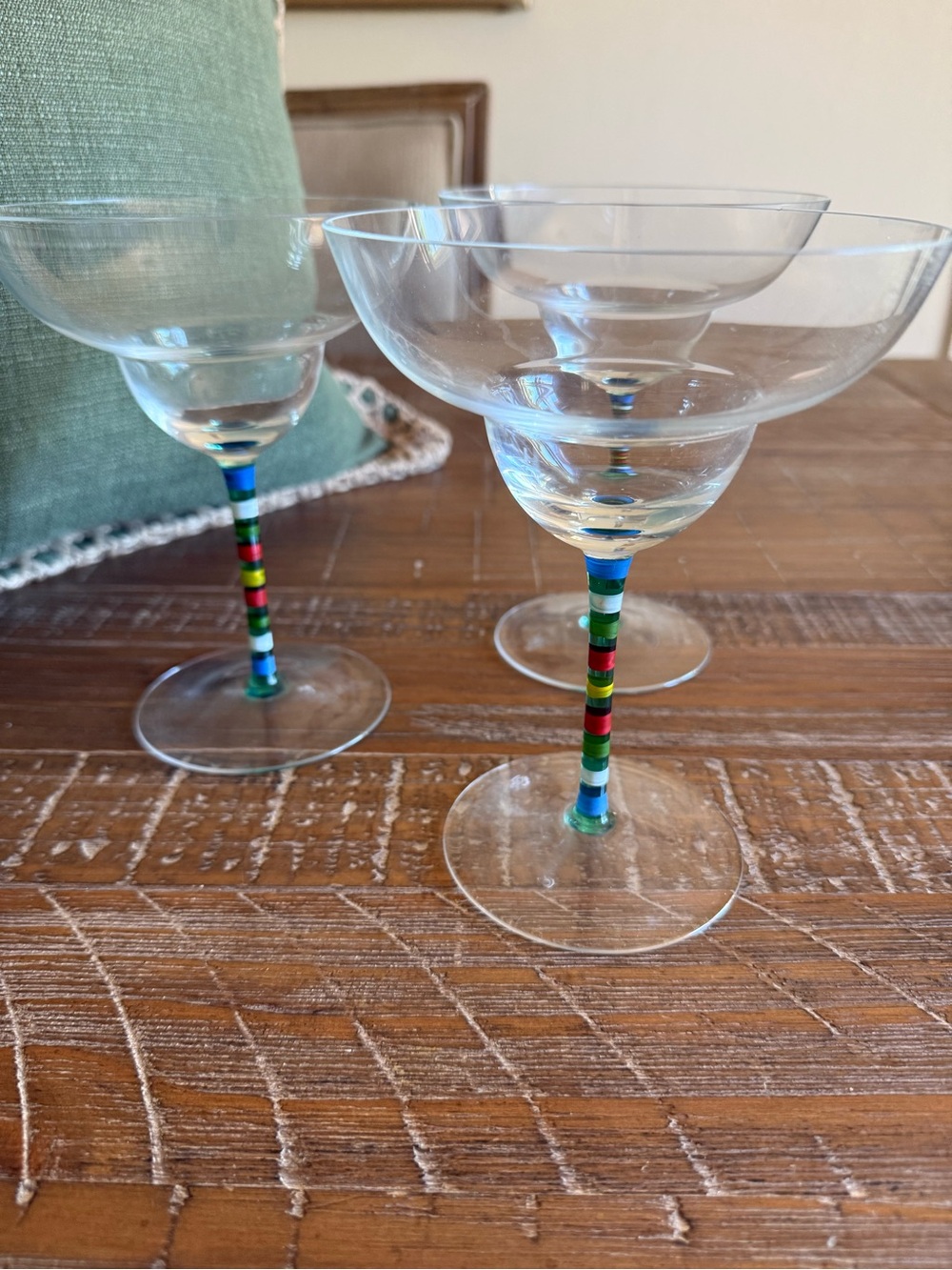 Retired Crate & Barrel Caprice margarita glasses set of 3